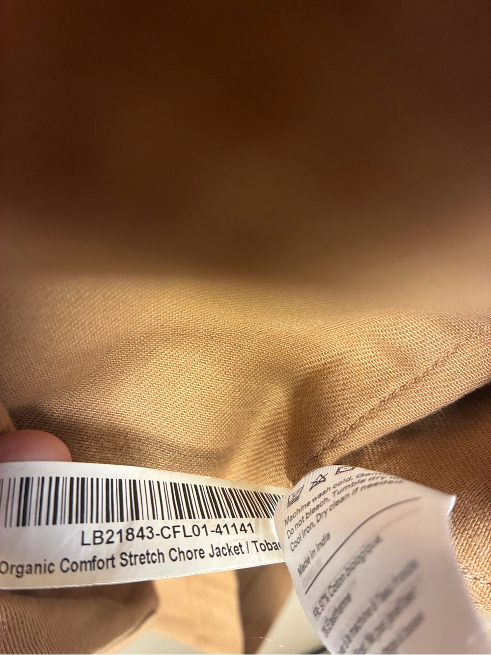 Quince Mens Organic Comfort Stretch Chore Jacket Tobacco - Picture 7 of 13